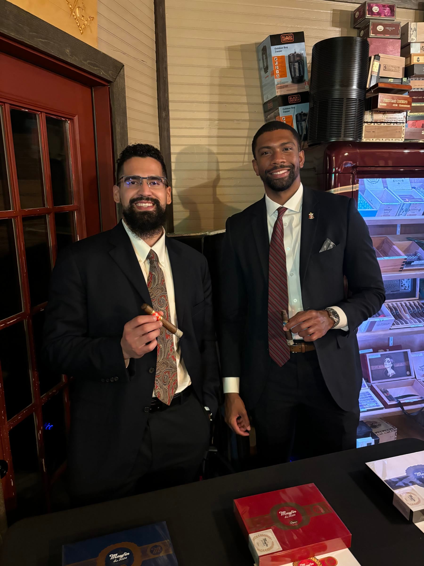The two founders of Mayfin Cigars